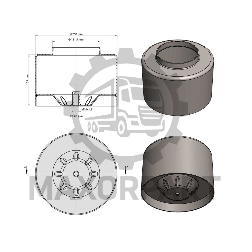 M200354 MERCEDES ARKA KÖRÜK ALT PİSTONU