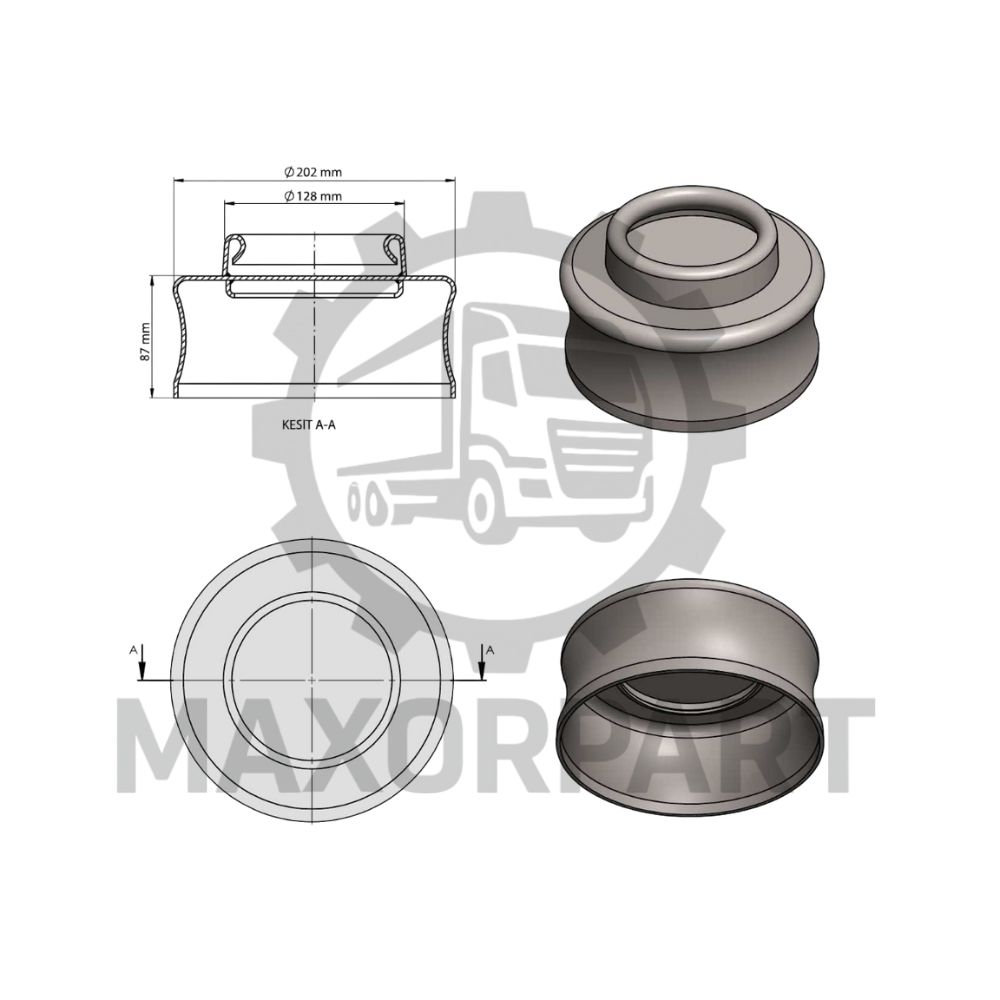 M203185  MERCEDES ARKA KÖRÜK ALT PİSTONU