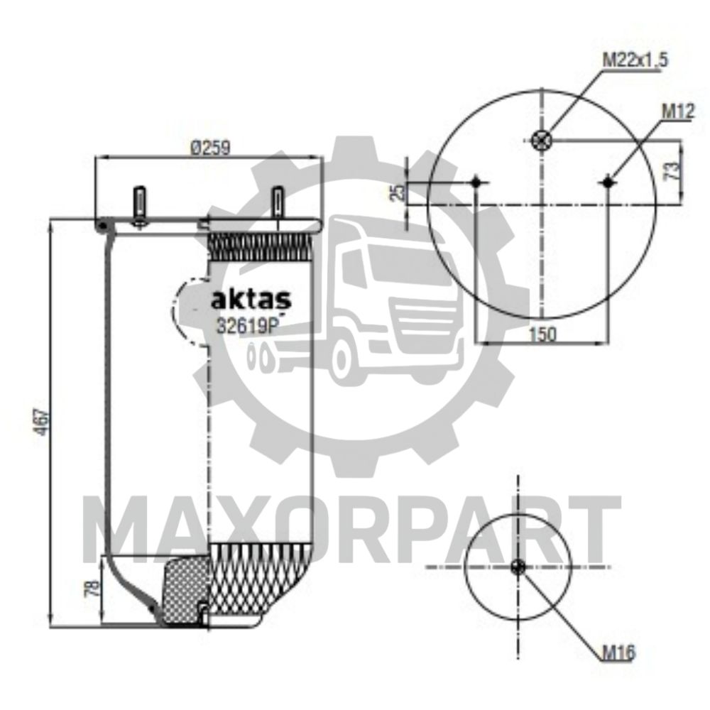 M32619P Pistonsuz Körük (Aktaş)