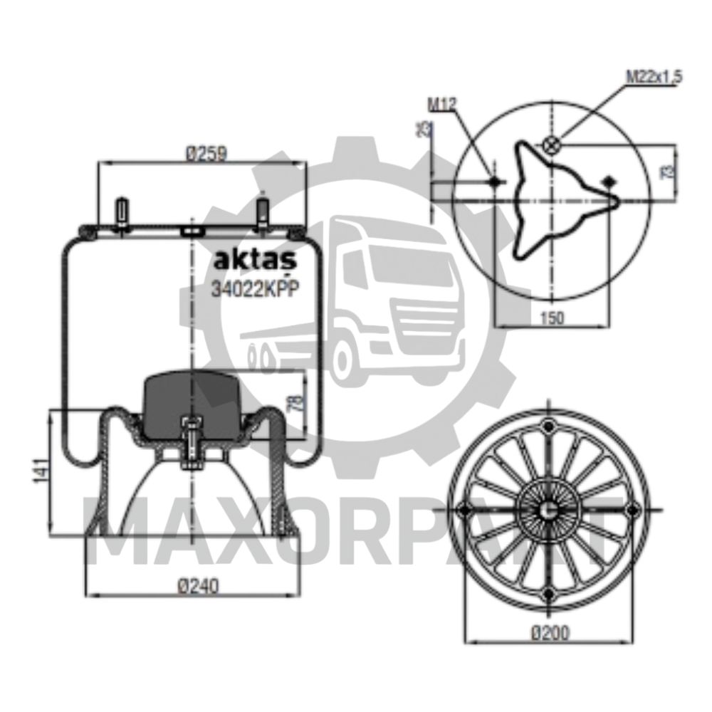 M34022KPP Plastik Pistonlu Körük (Aktaş)